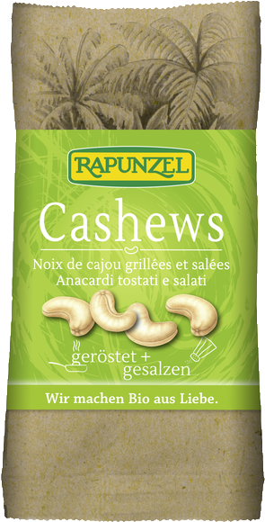 Rapunzel Organic Roasted Salted Cashews Packaging PNG