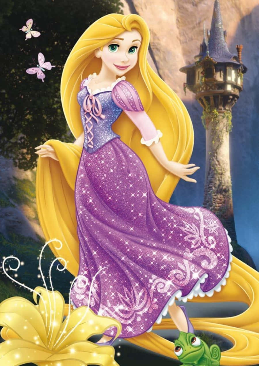Download Rapunzel letting down her hair | Wallpapers.com