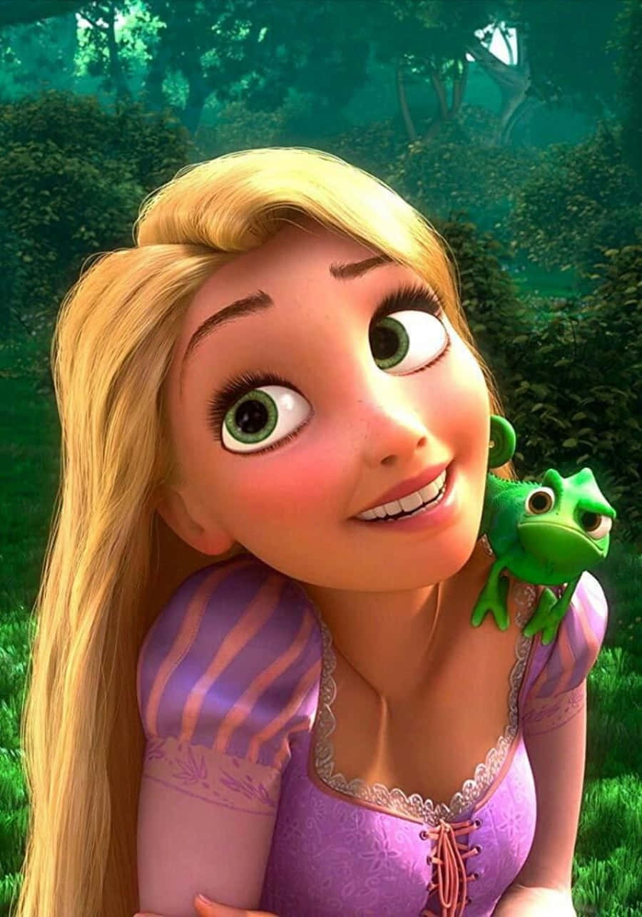Rapunzelstirrar Drömmande Ut Över En Fantastisk Utsikt