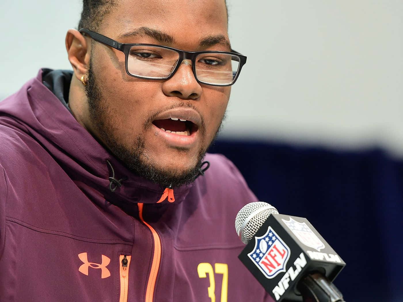 Rashan Gary Speakingat N F L Event Wallpaper