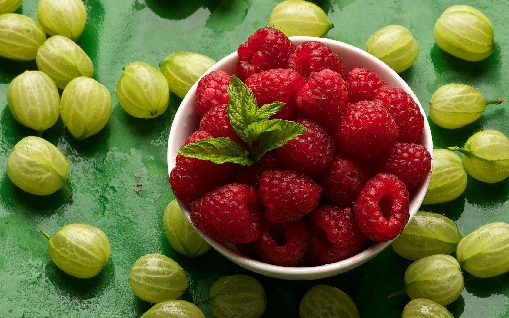 Raspberries In A Bowl Wallpaper