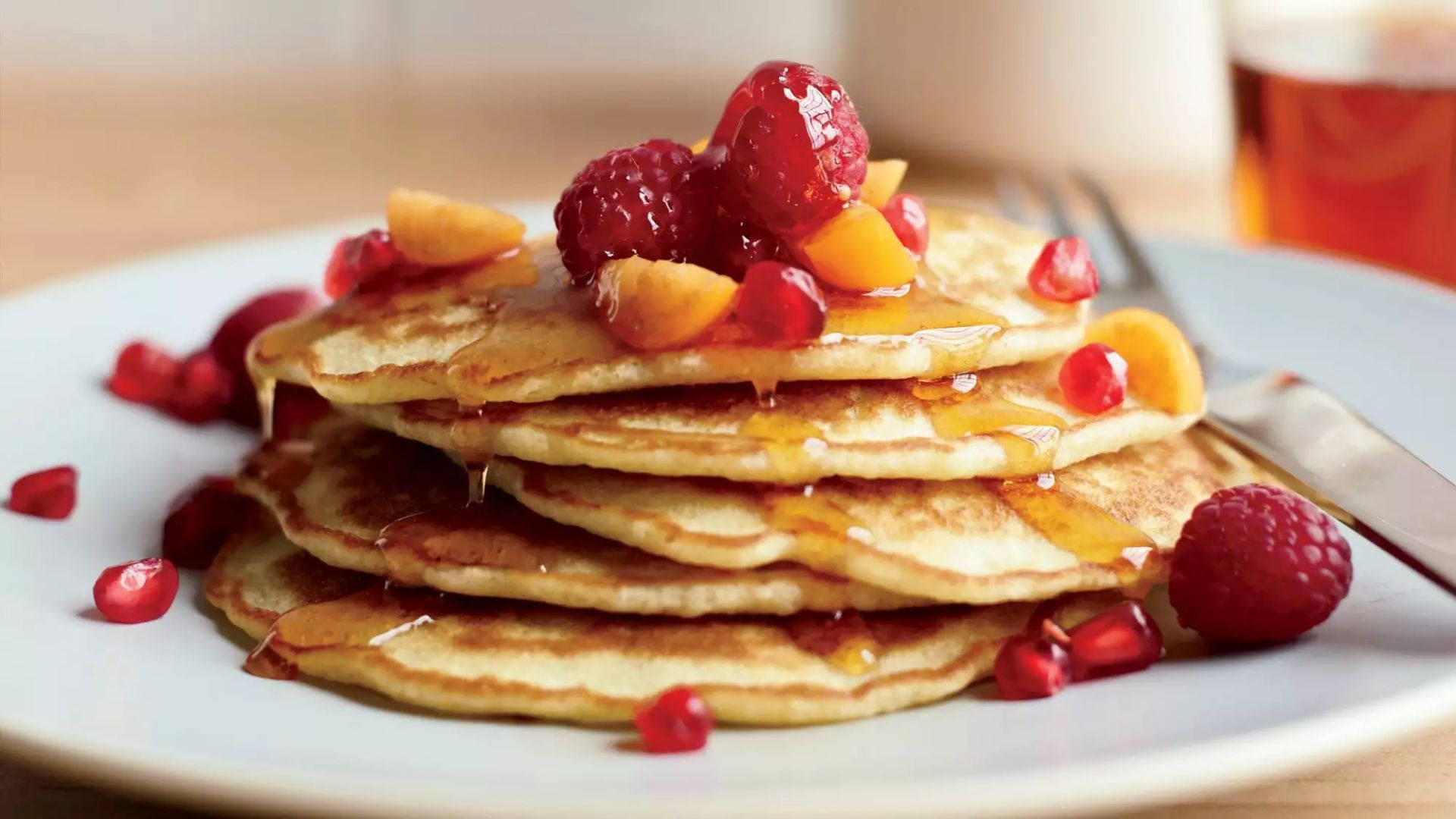 Raspberries On Pancakes
