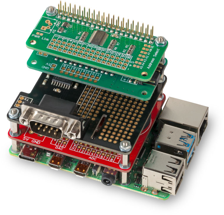 Raspberry Pi Stacked Expansion Boards PNG