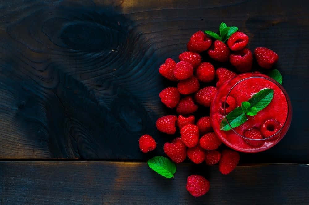 Image  A closeup of a ripe raspberry