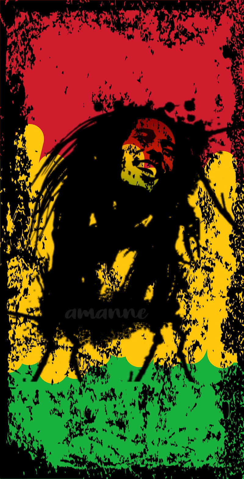 Unuomo Rastafari Adornato Nei Colori Del Reggae. Sfondo