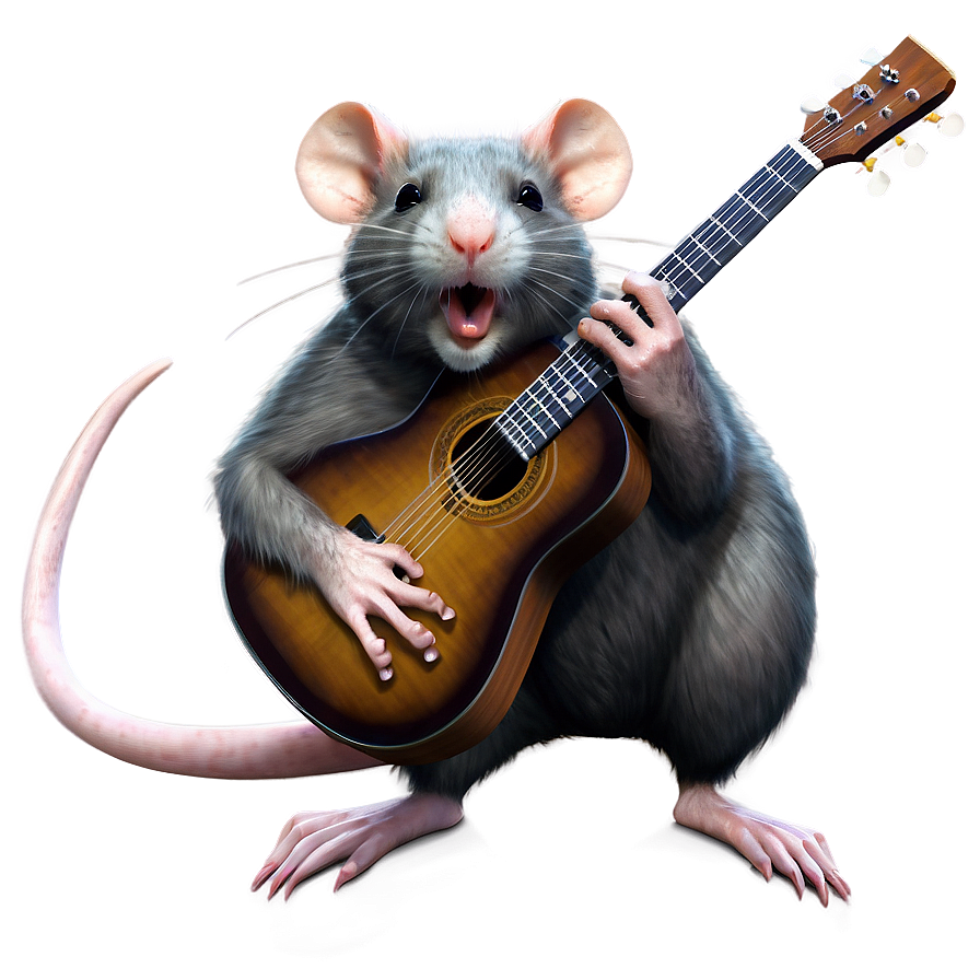 Rat Playing Guitar Png Hql PNG