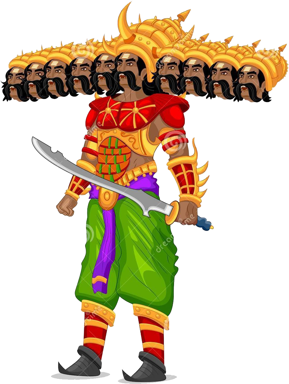 Ravana Cartoon Illustration Dussehra PNG