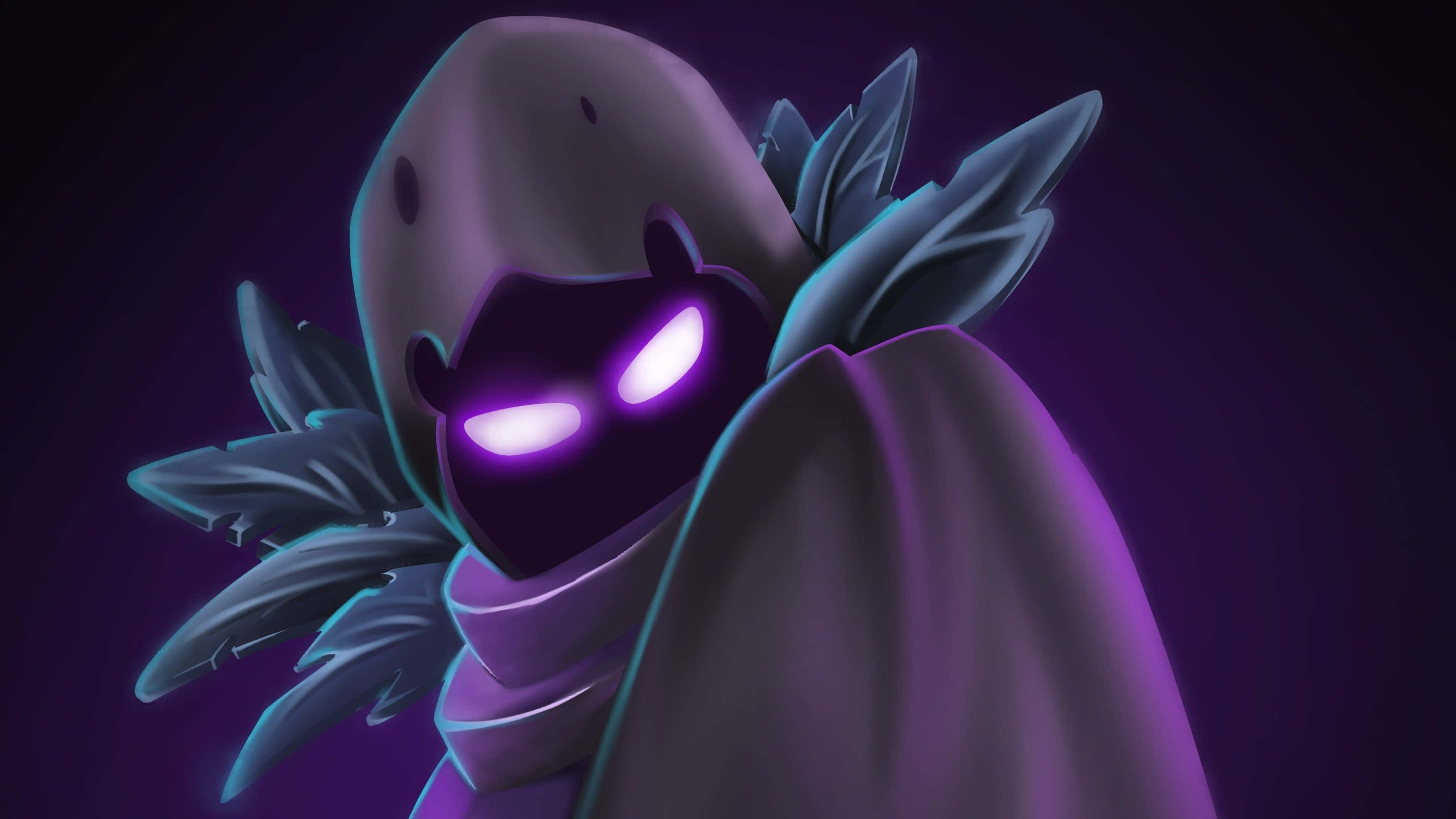 “Bring dark forces to the battlefield with Raven from Fortnite." Wallpaper