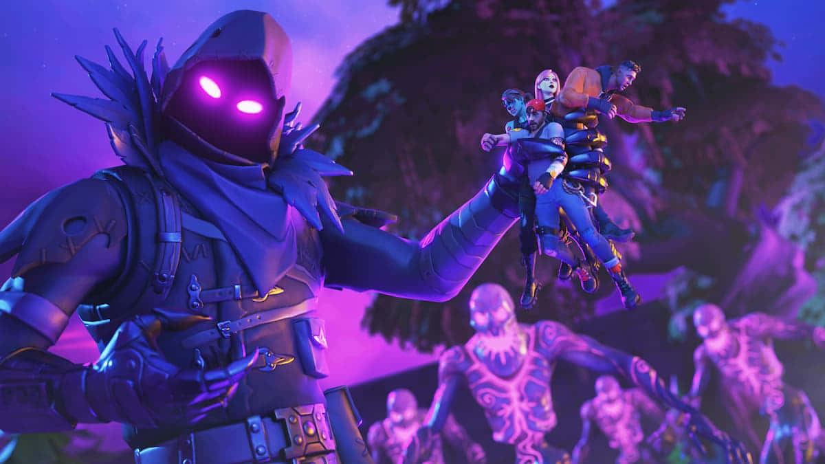 The iconic Raven Fortnite skin in all its striking glory. Wallpaper