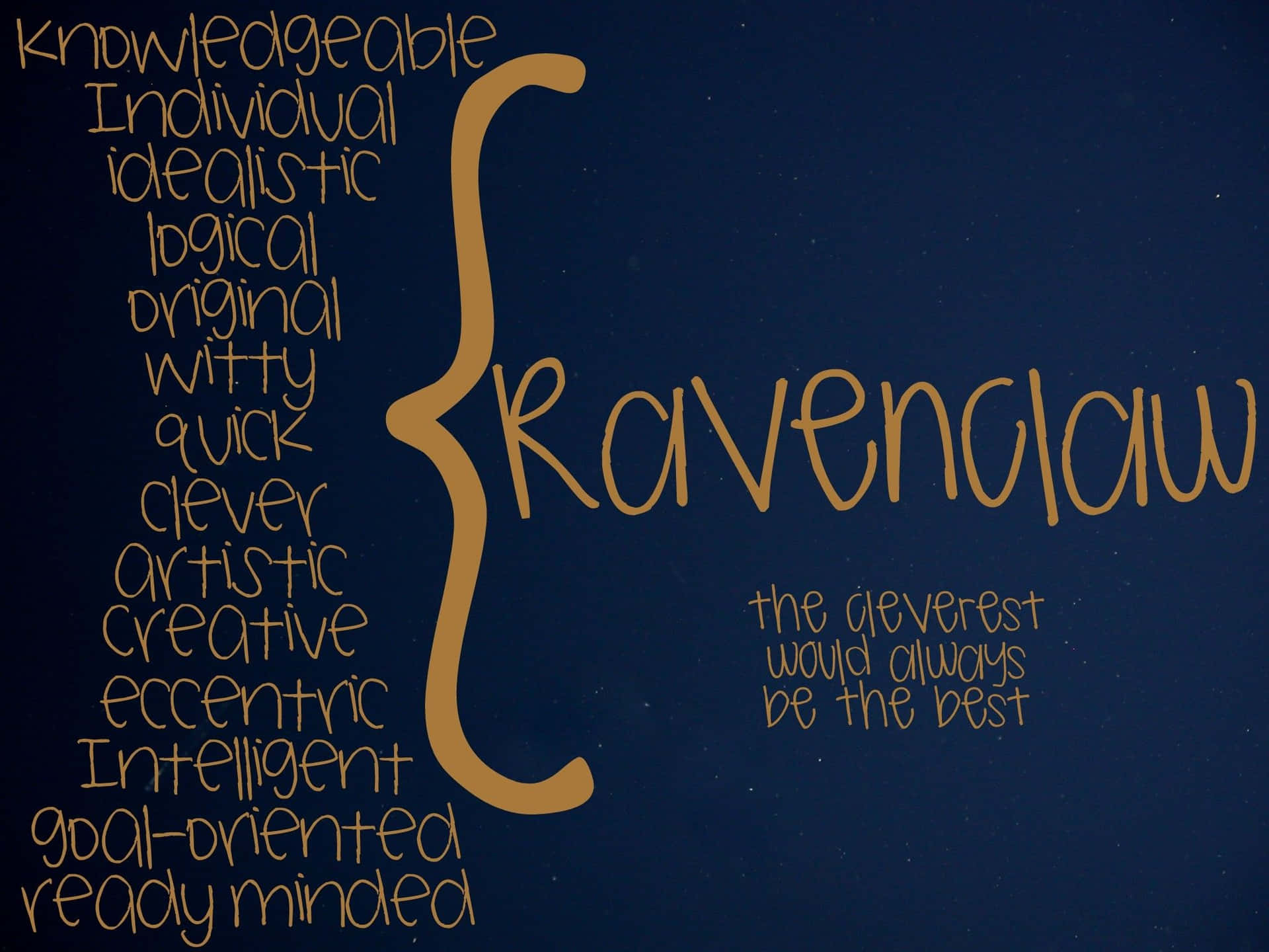 "Find your inner strength and magical potential in the Ravenclaw House." Wallpaper