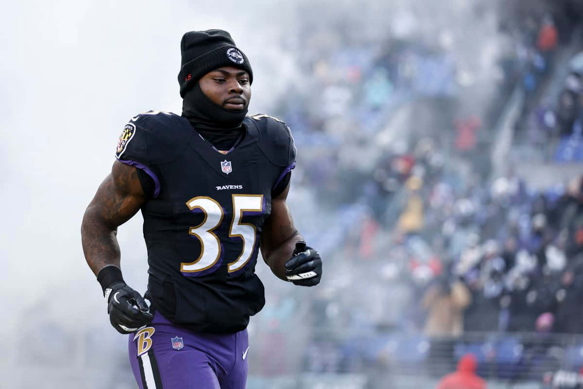 Ravens Player Number35 In Action Wallpaper