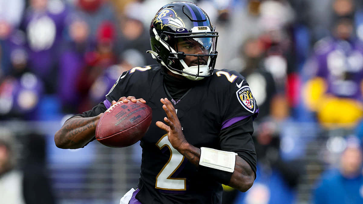 Ravens Quarterback Actiefoto Achtergrond