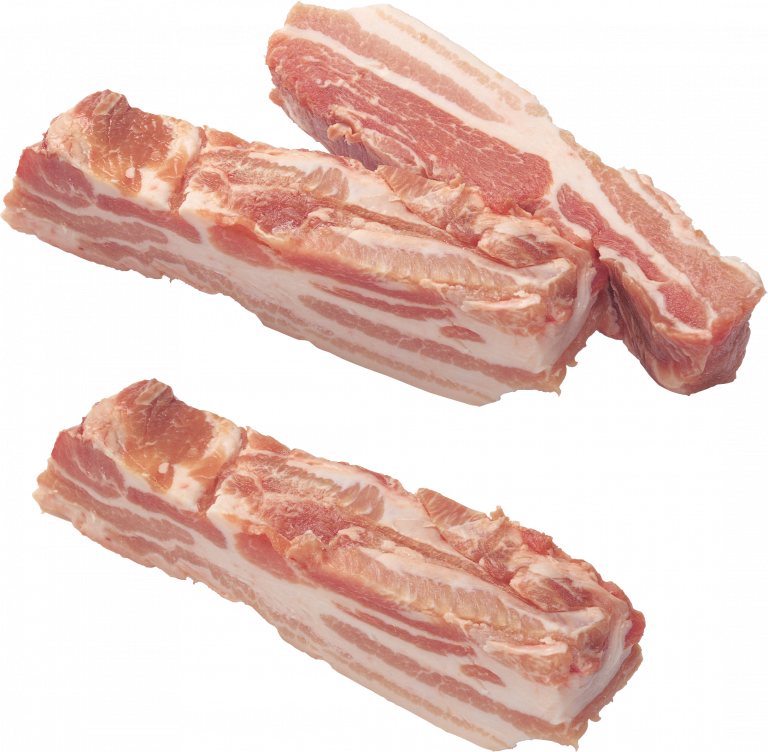 Raw Bacon Slices Transparent Background PNG