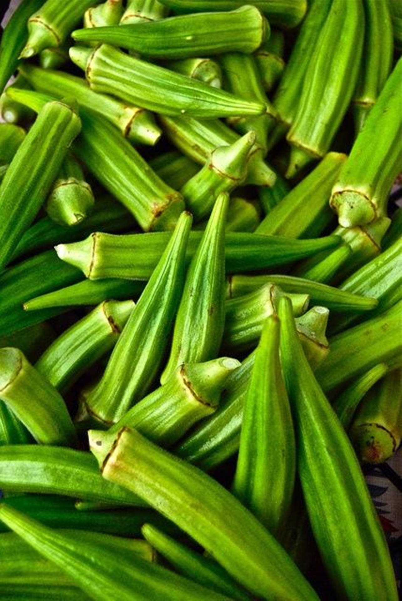 Sort grøn okra grøntsager tapet Wallpaper