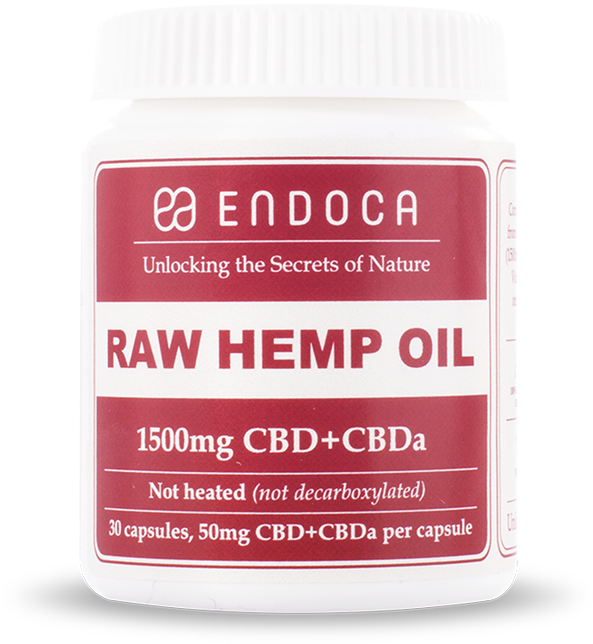 Raw Hemp Oil C B D Capsules Endoca PNG