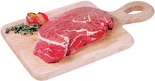 Raw Steakon Wooden Board PNG