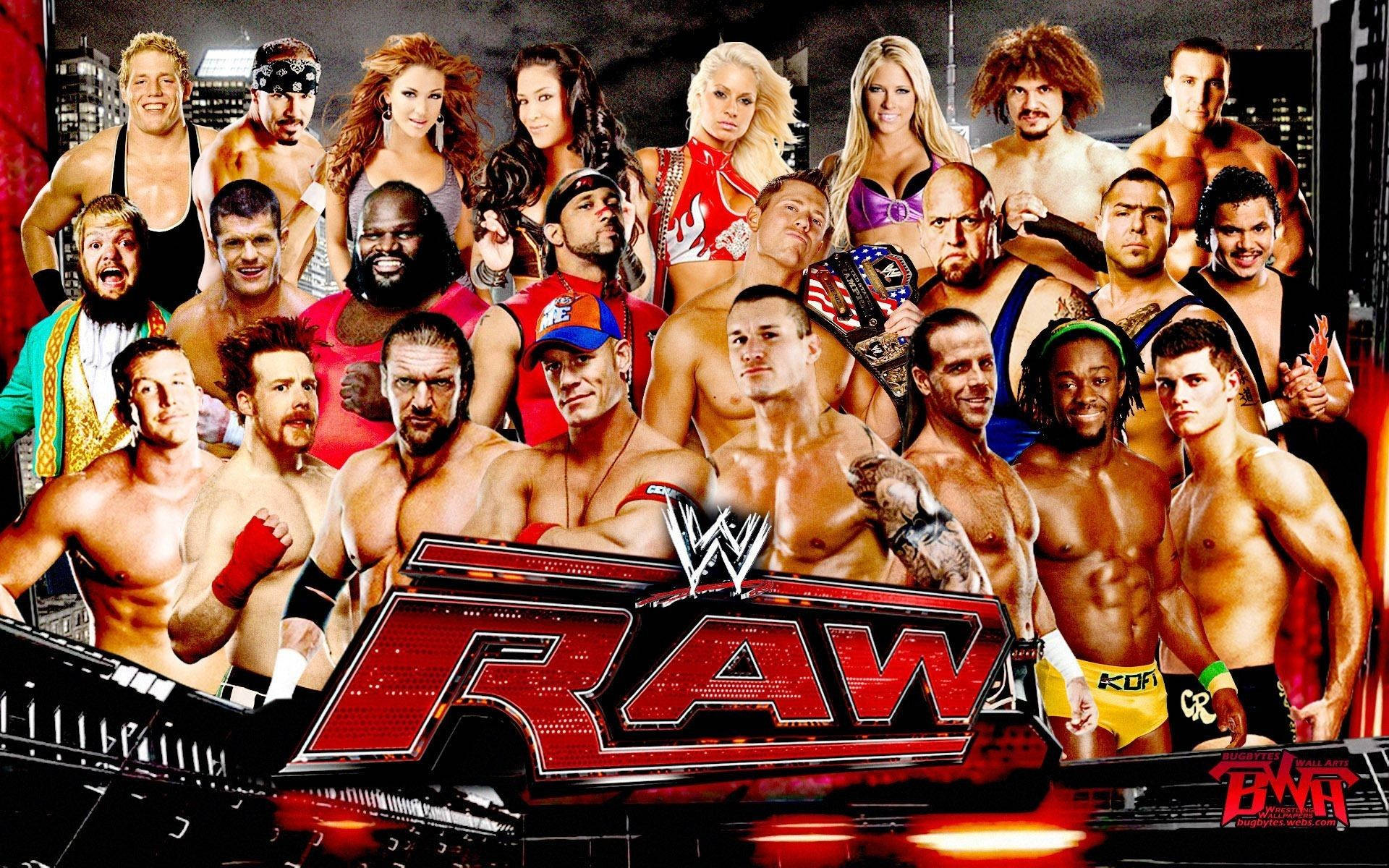 Raw Wrestling Superstars Hit the Ring Wallpaper