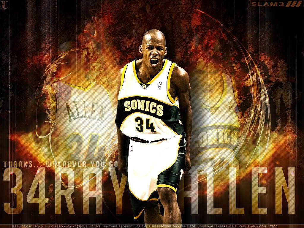 Ray Allen 'Seattle Supersonics' Illustration – Hooped Up
