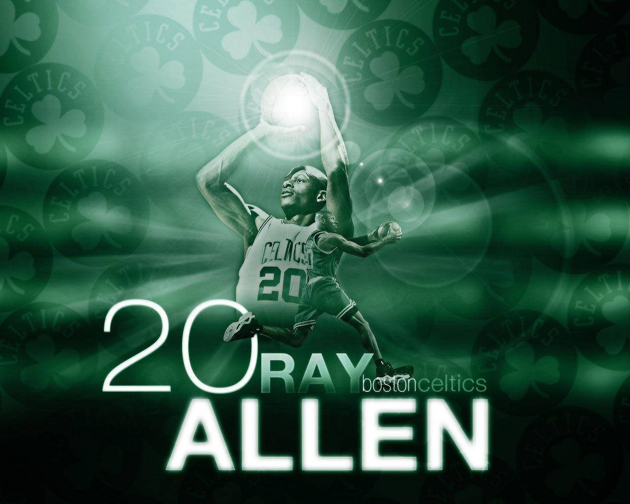 Ray Allen Shiny Green Ball Wallpaper