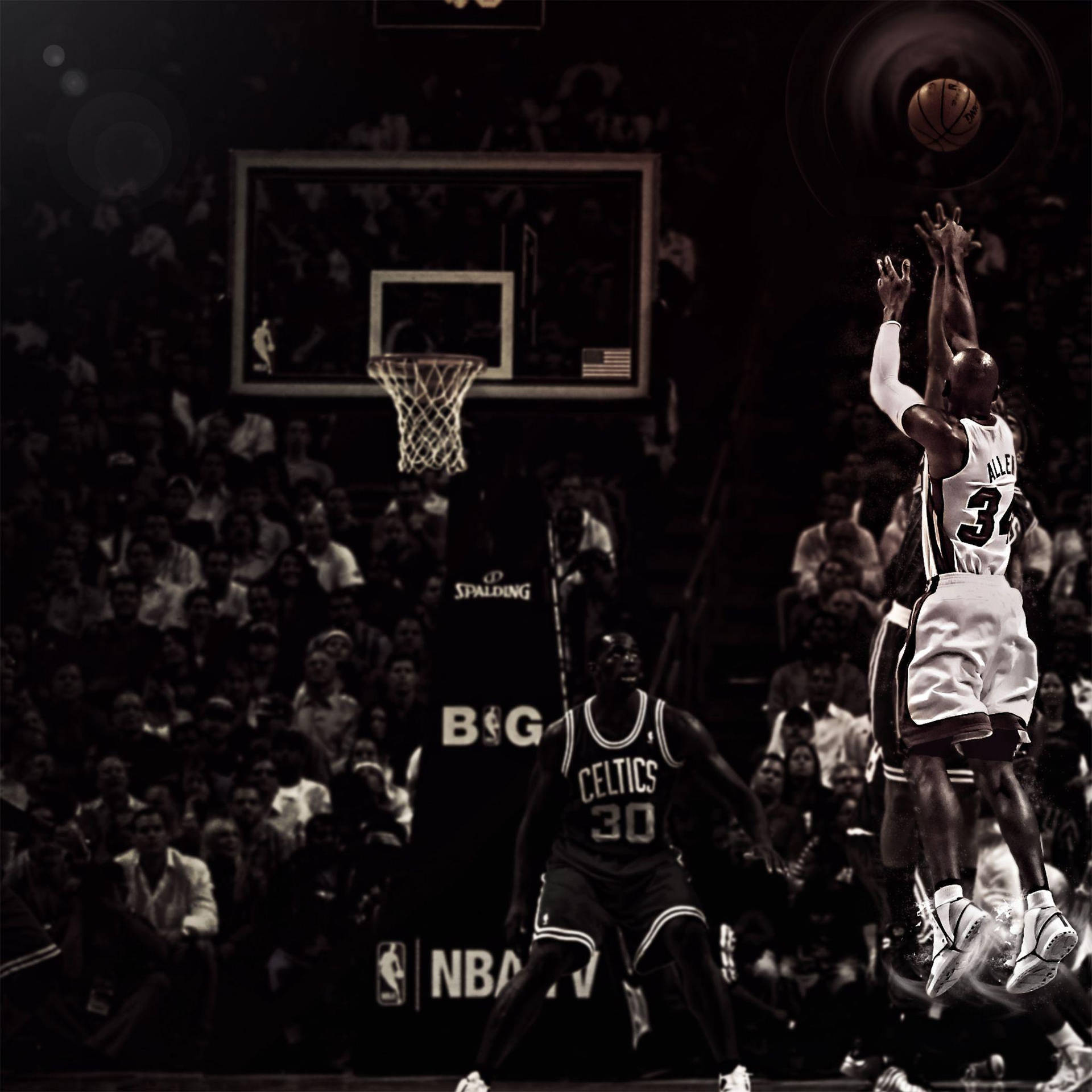 Ray Allen Shoot-Em-Up: Få pulserande action fra Celtics-spilleren Ray Allen! Wallpaper