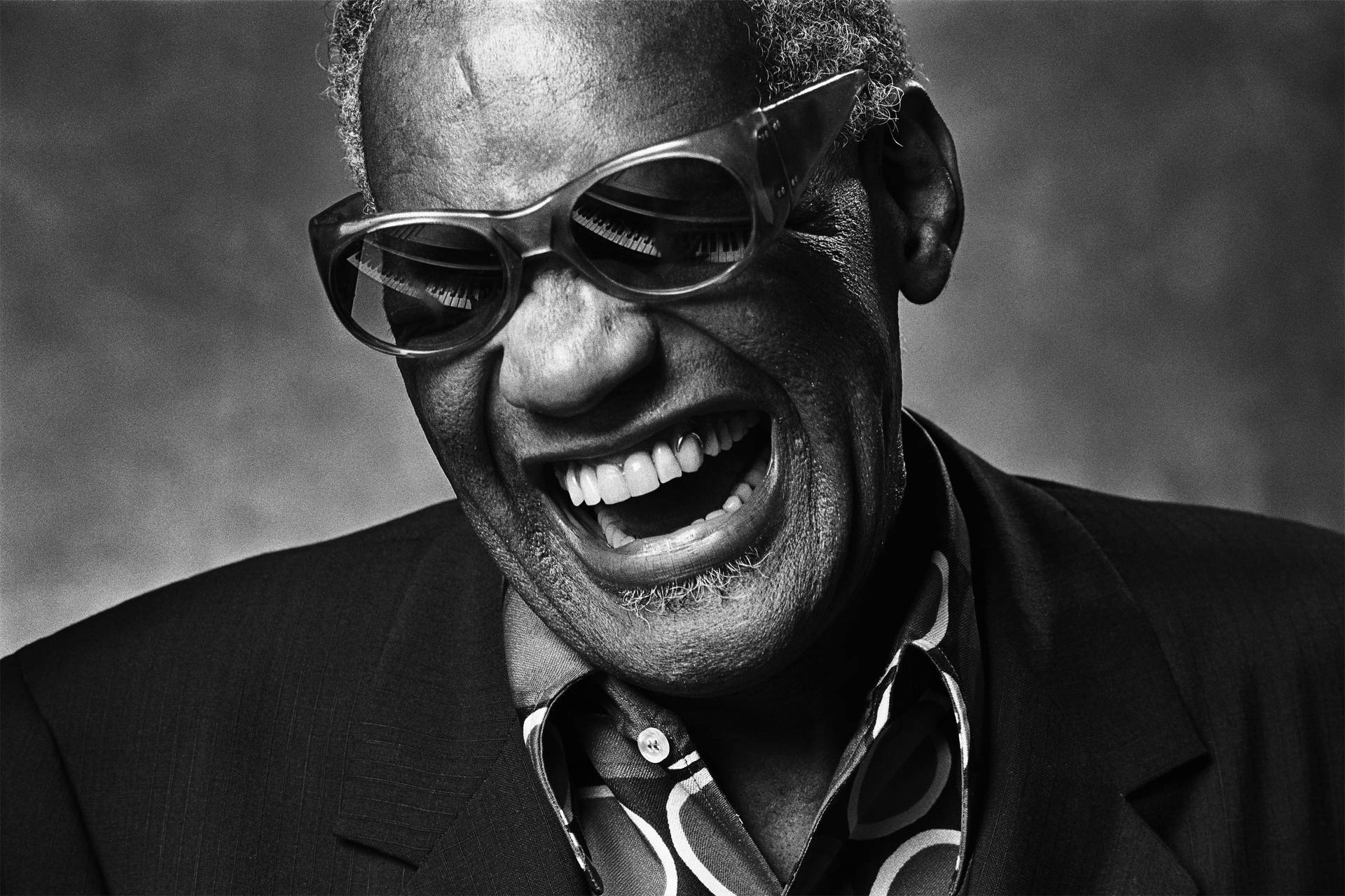 Ray Charles Black And White Portrait Wallpaper