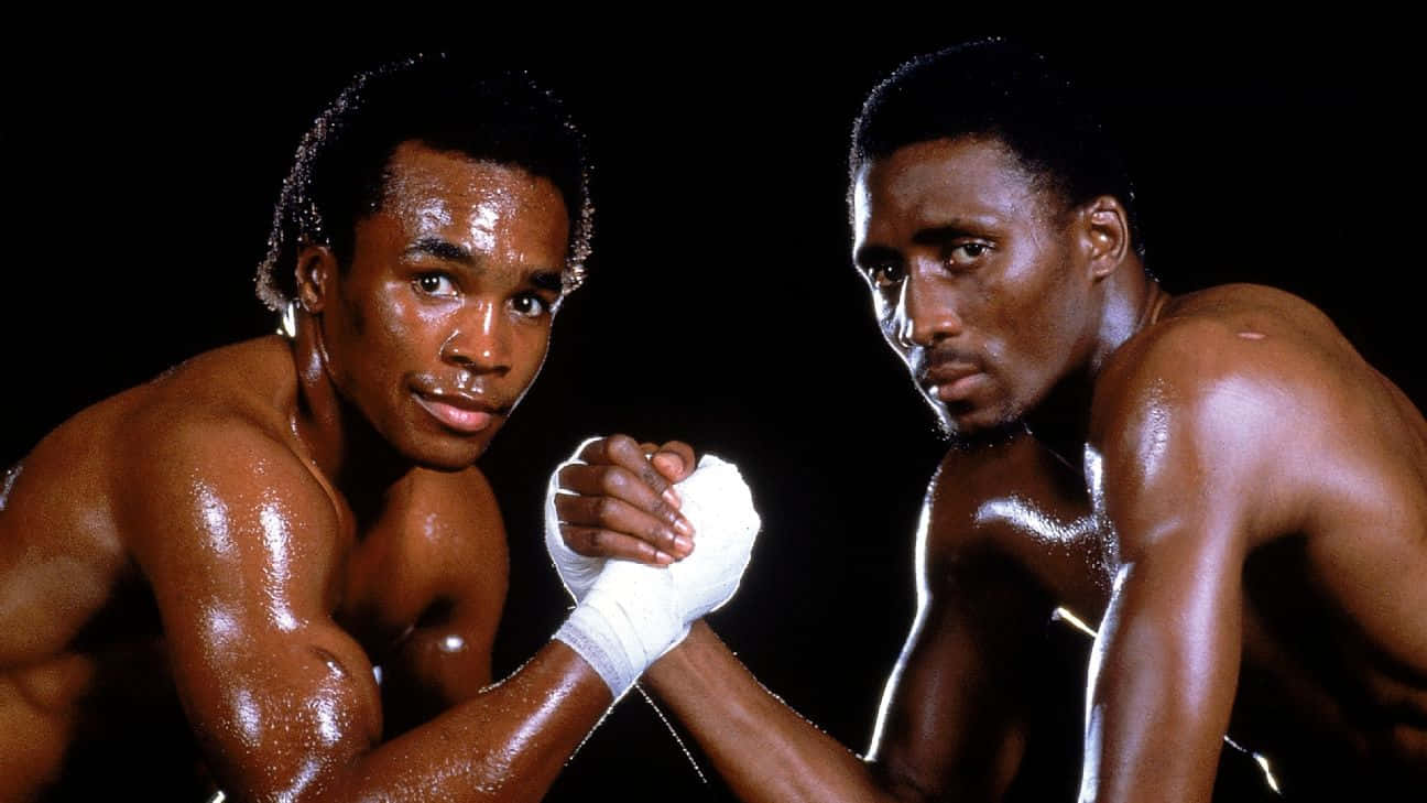 Ray Leonard Shaking Hands With Fellow Boxer Wallpaper