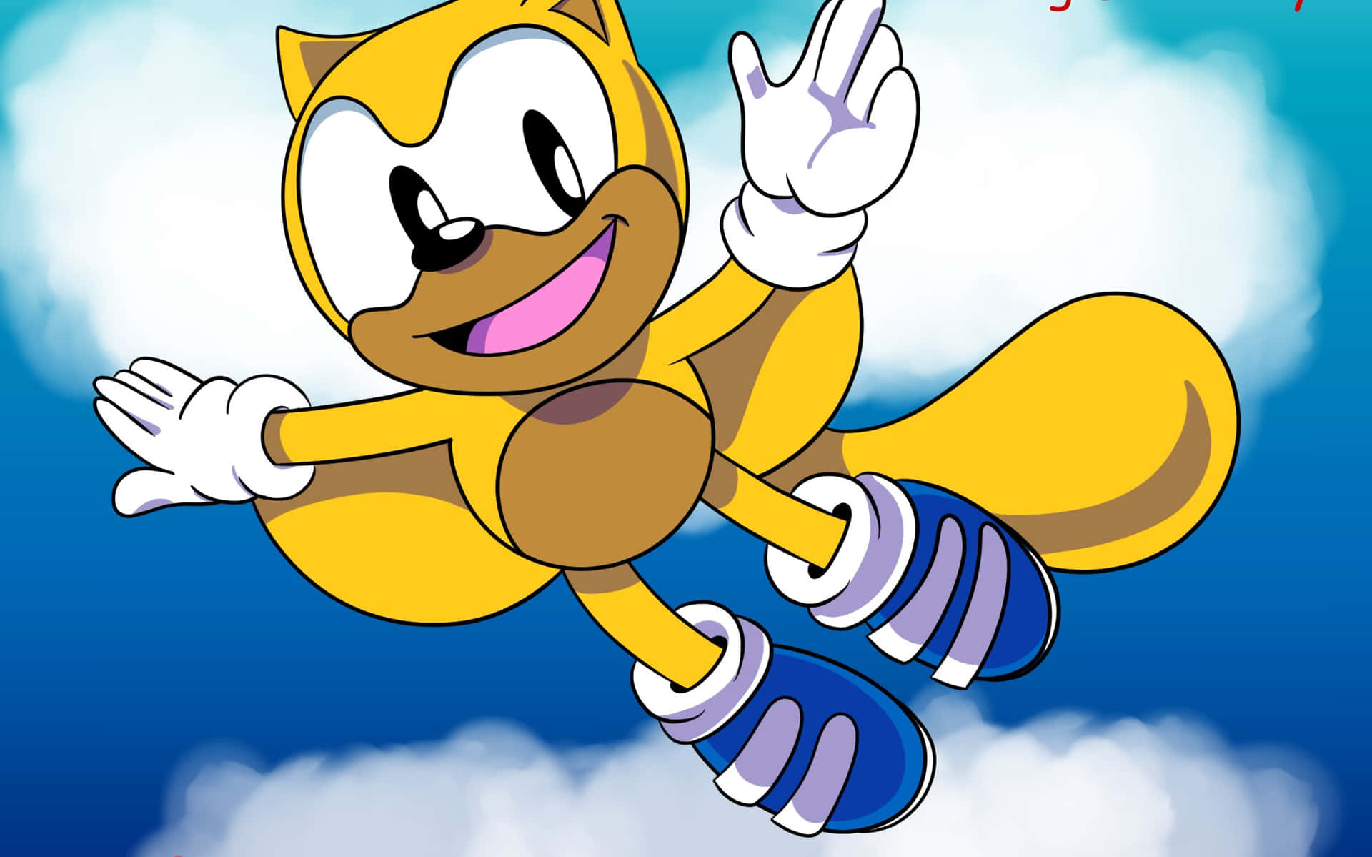 Ray The Flying Squirrel soaring through the skies Wallpaper