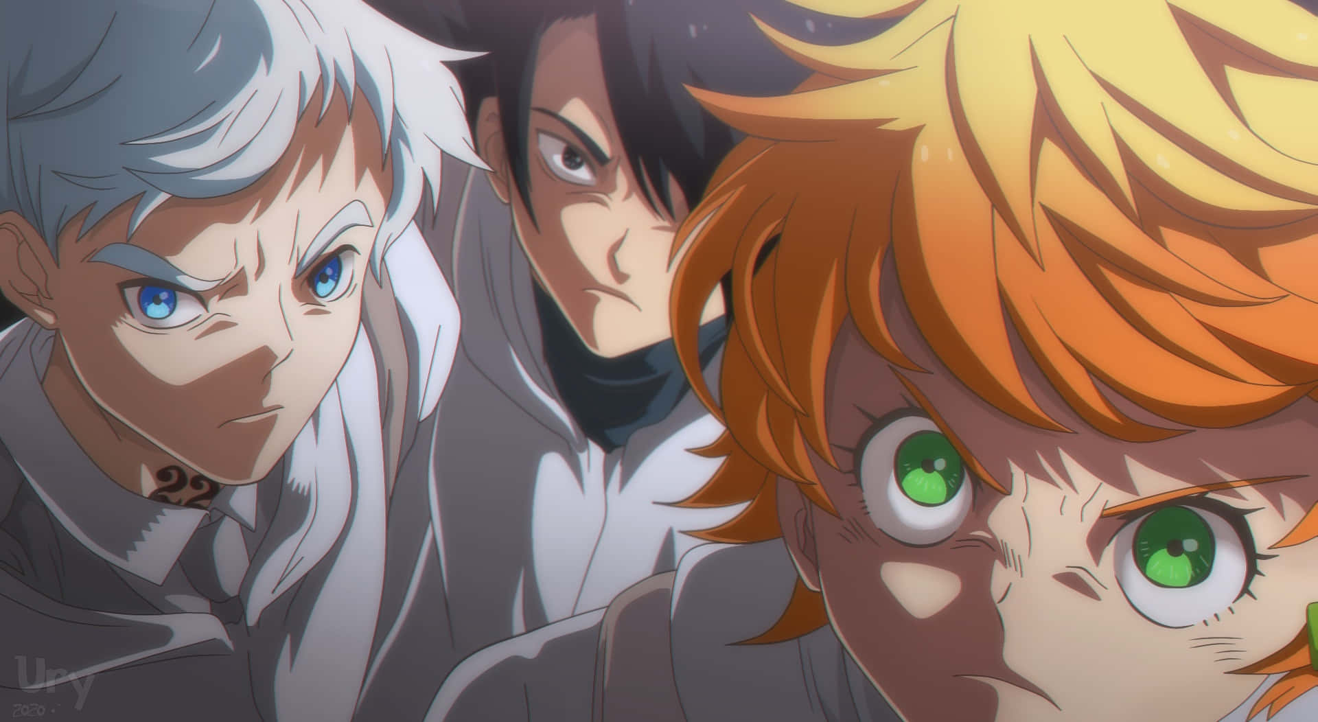Angry Emma Norman And Ray The Promised Neverland Wallpaper