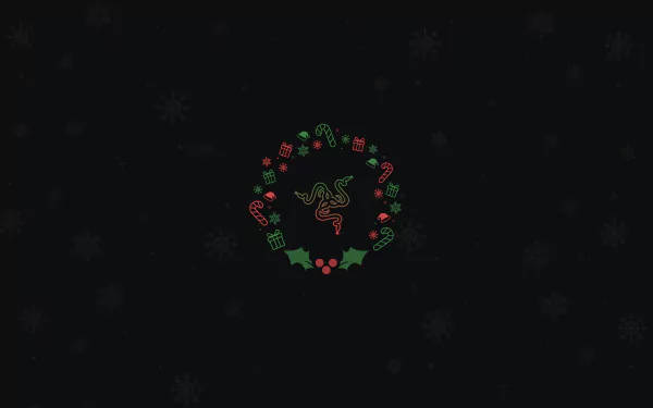 Razer Logo In Christmas Wreath 4k Wallpaper