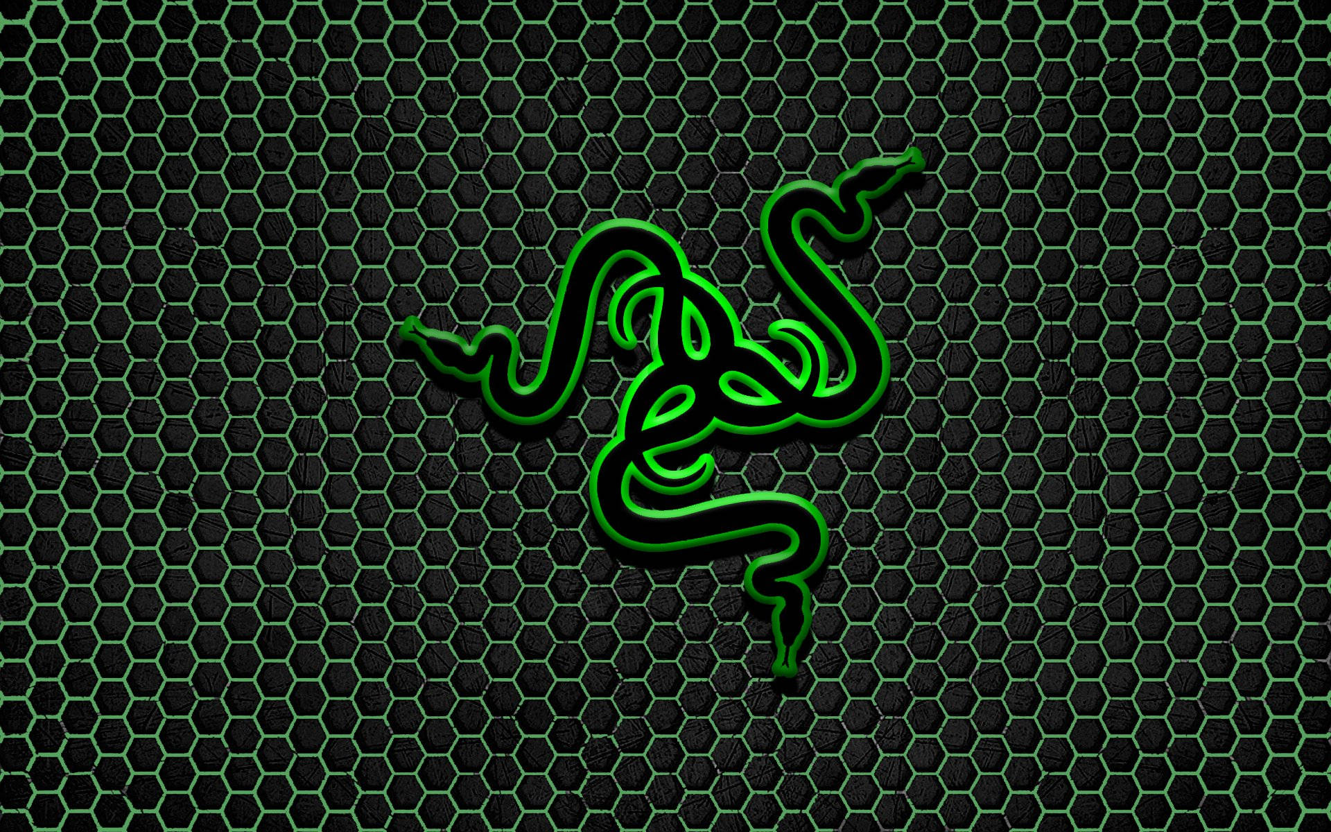 Razer Pc-logo Med Sekskantet Baggrund Wallpaper