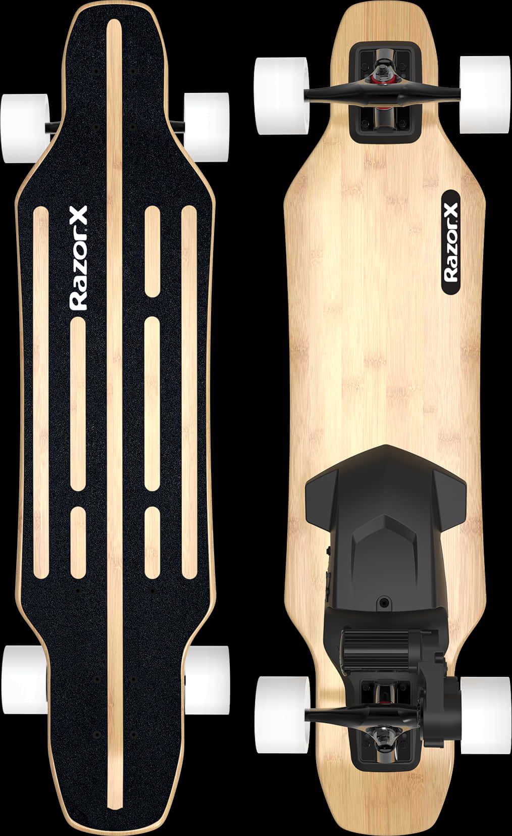 Razor X Electric Skateboard Topand Bottom View PNG