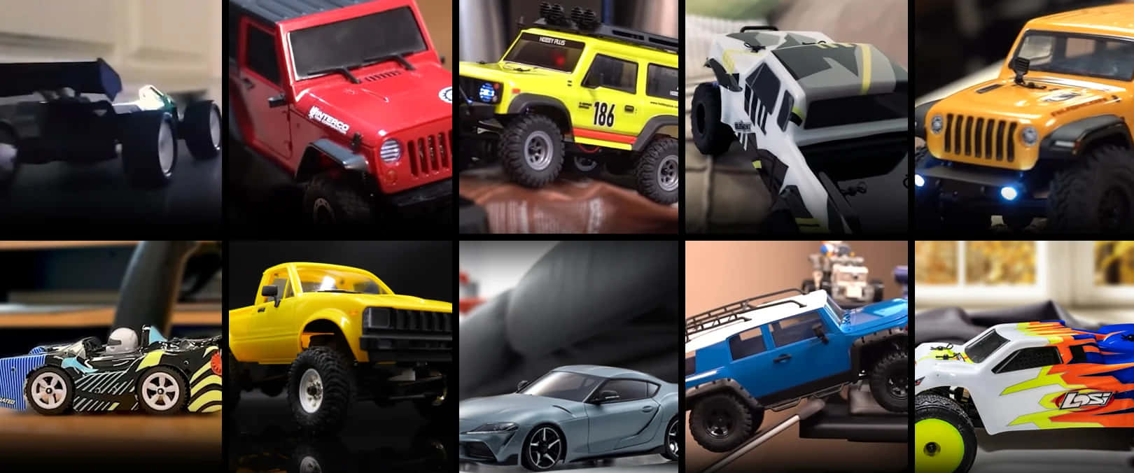 A Collage Of Different Toy Trucks And Cars