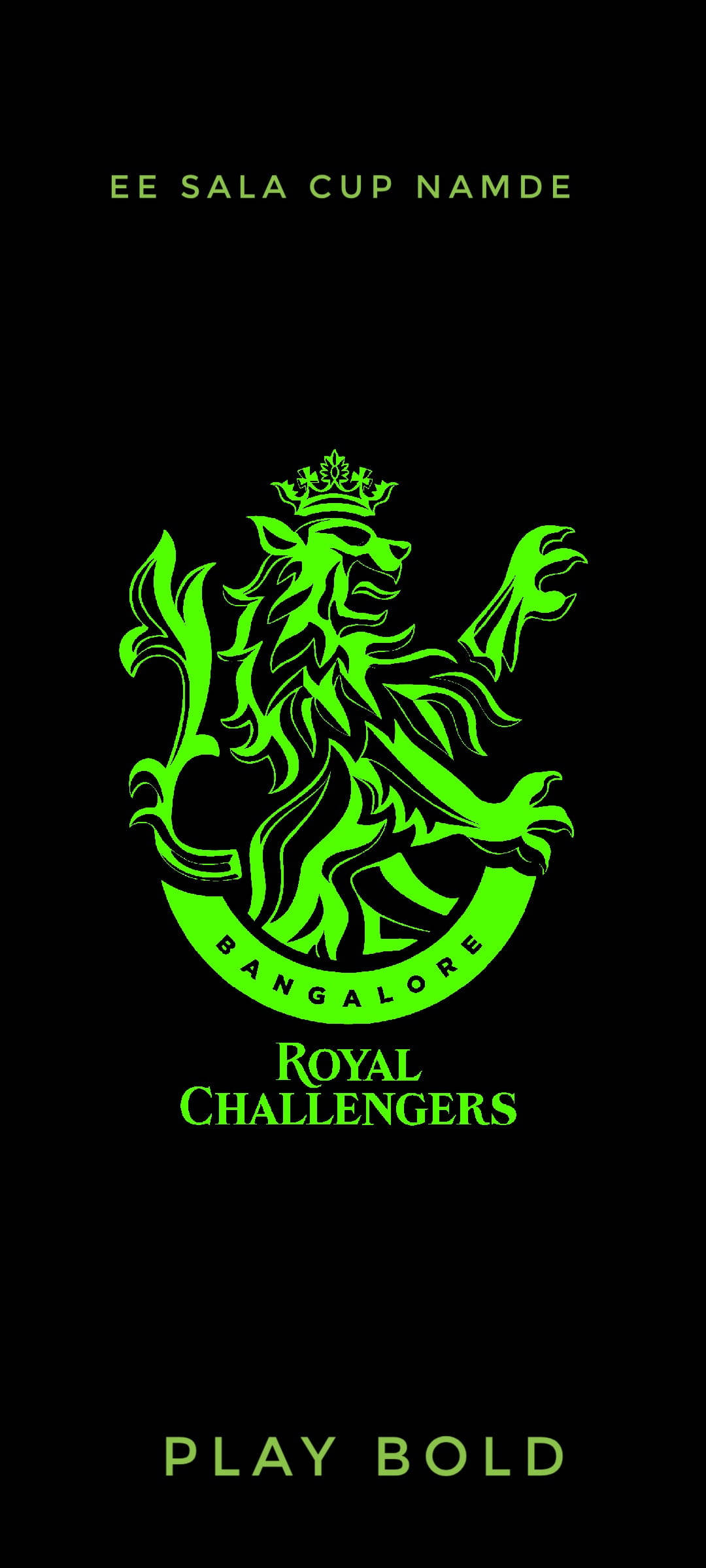 Rcb Royal Challengers Glowing Green Logo Wallpaper
