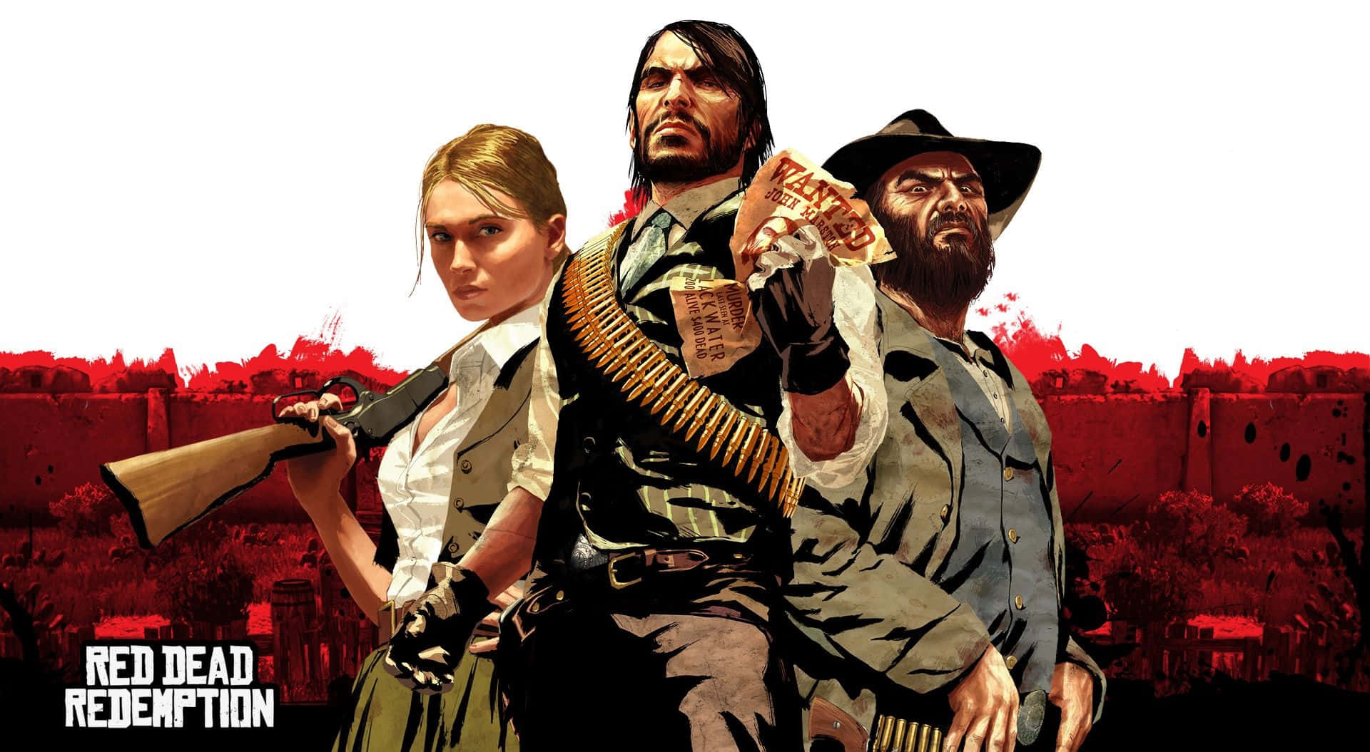 : Udforsk Wilds af Red Dead Redemption 2 med det dramatiske og detaljerede tapet. Wallpaper