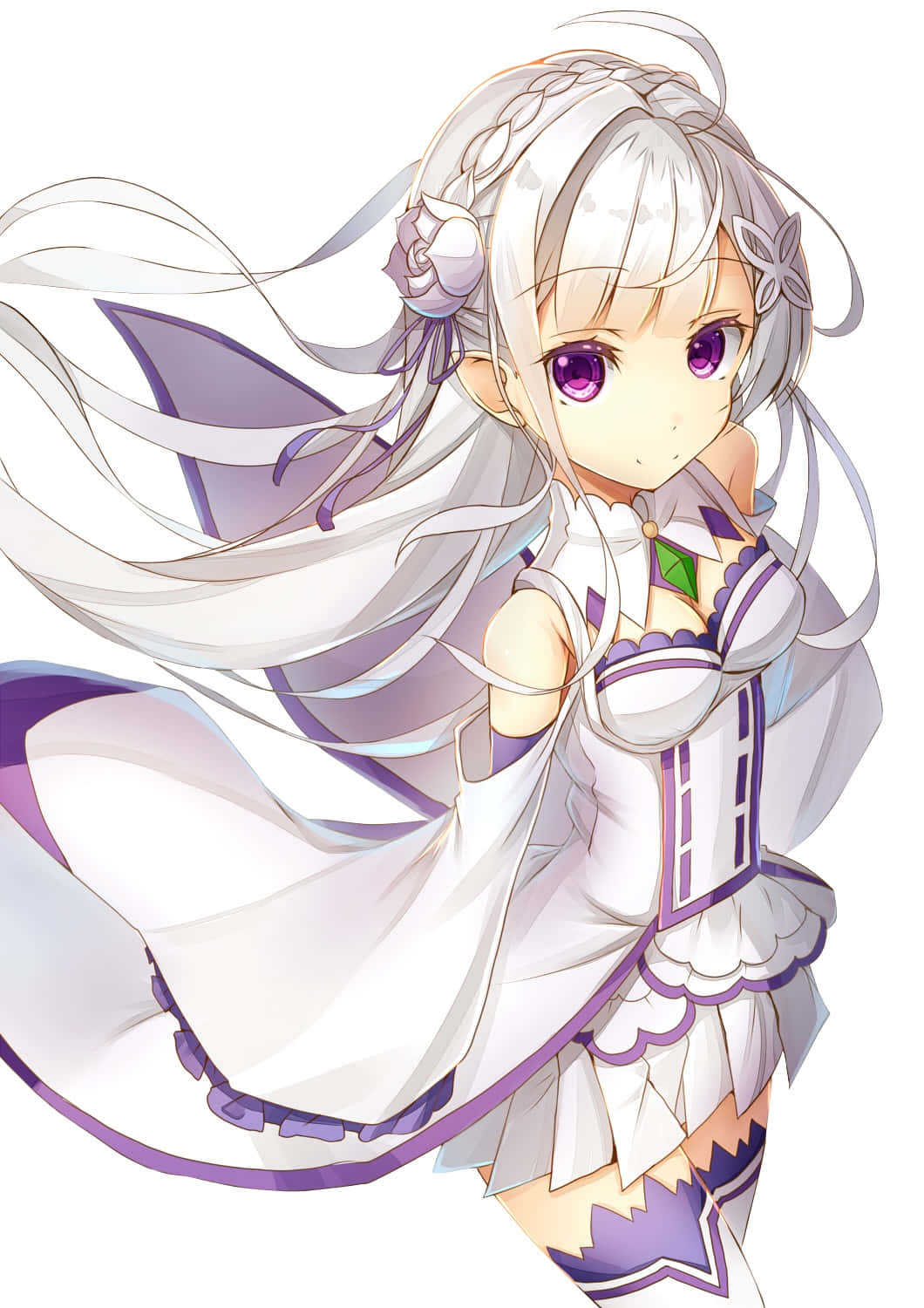 Rezero's Emilia En Un Momento Mágico Fondo de pantalla