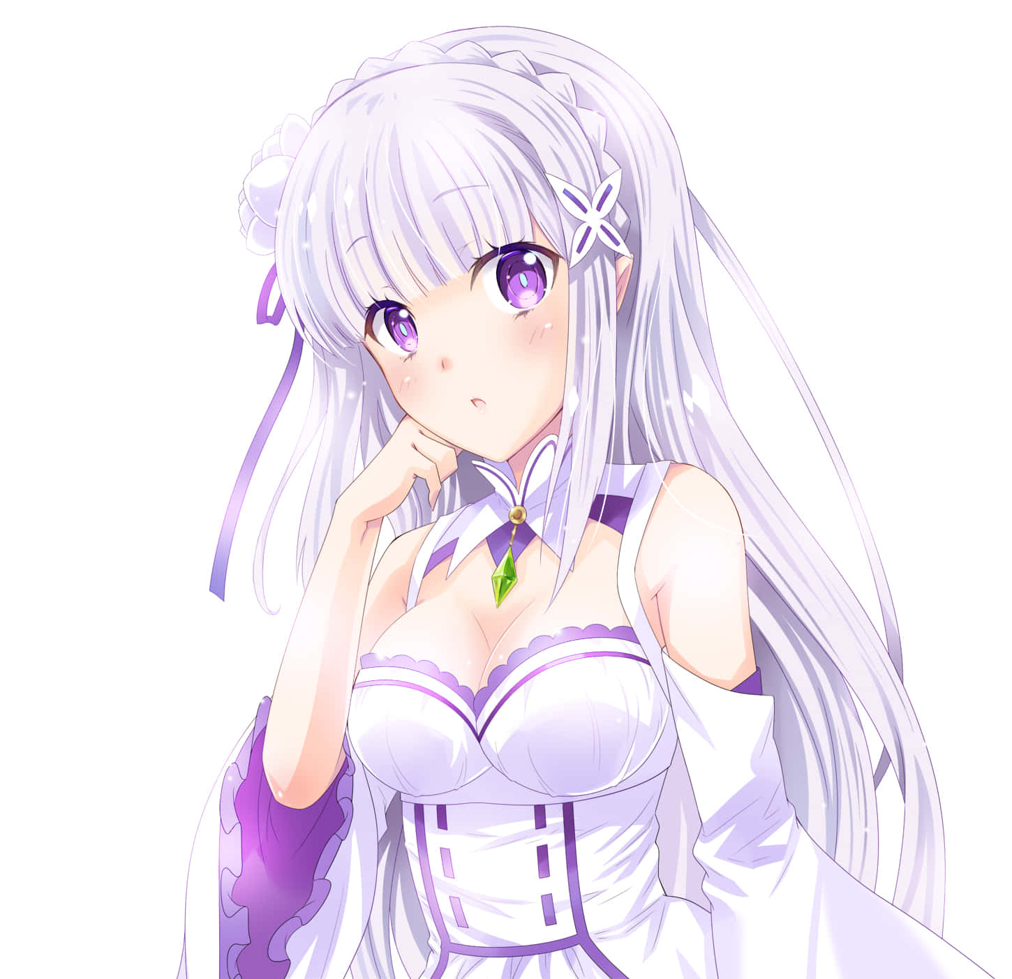 Emilia - Kaunis Puolieläin Re:zero:sta Taustakuva