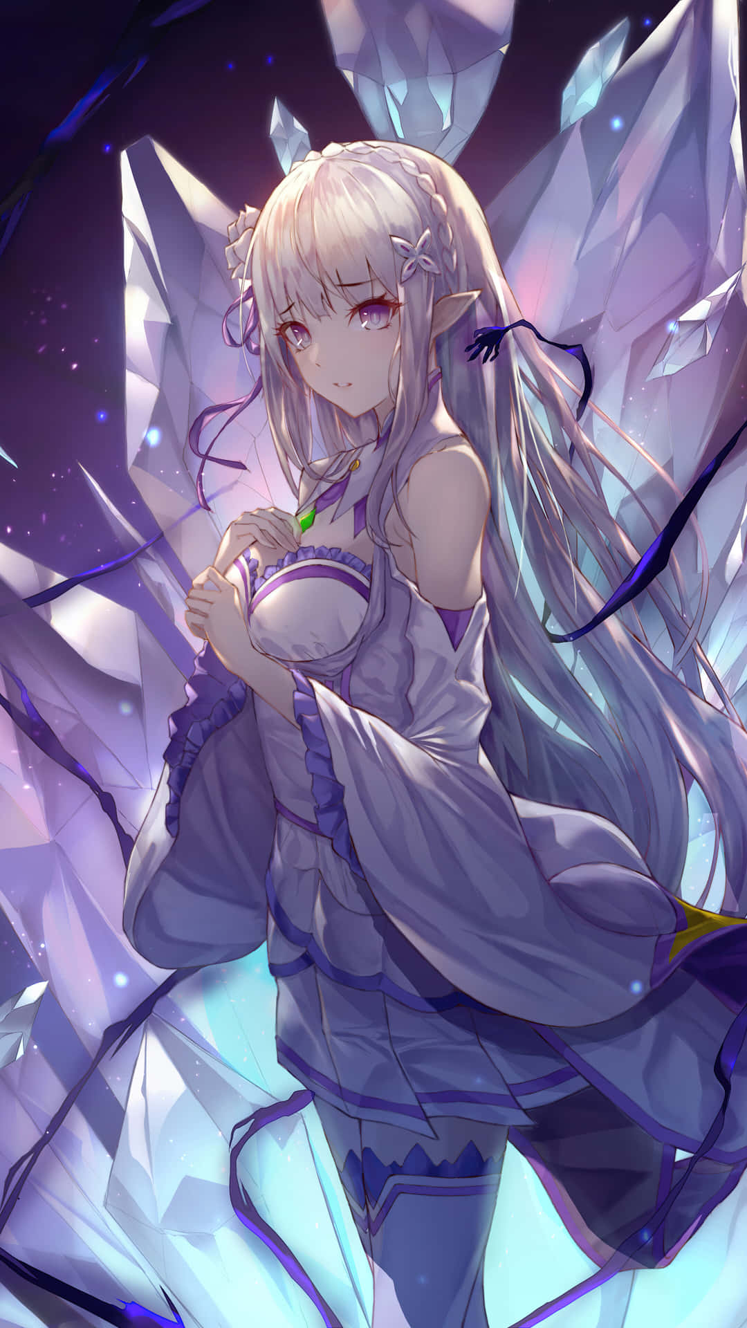 Enchanting Emilia from Re:Zero Anime Wallpaper