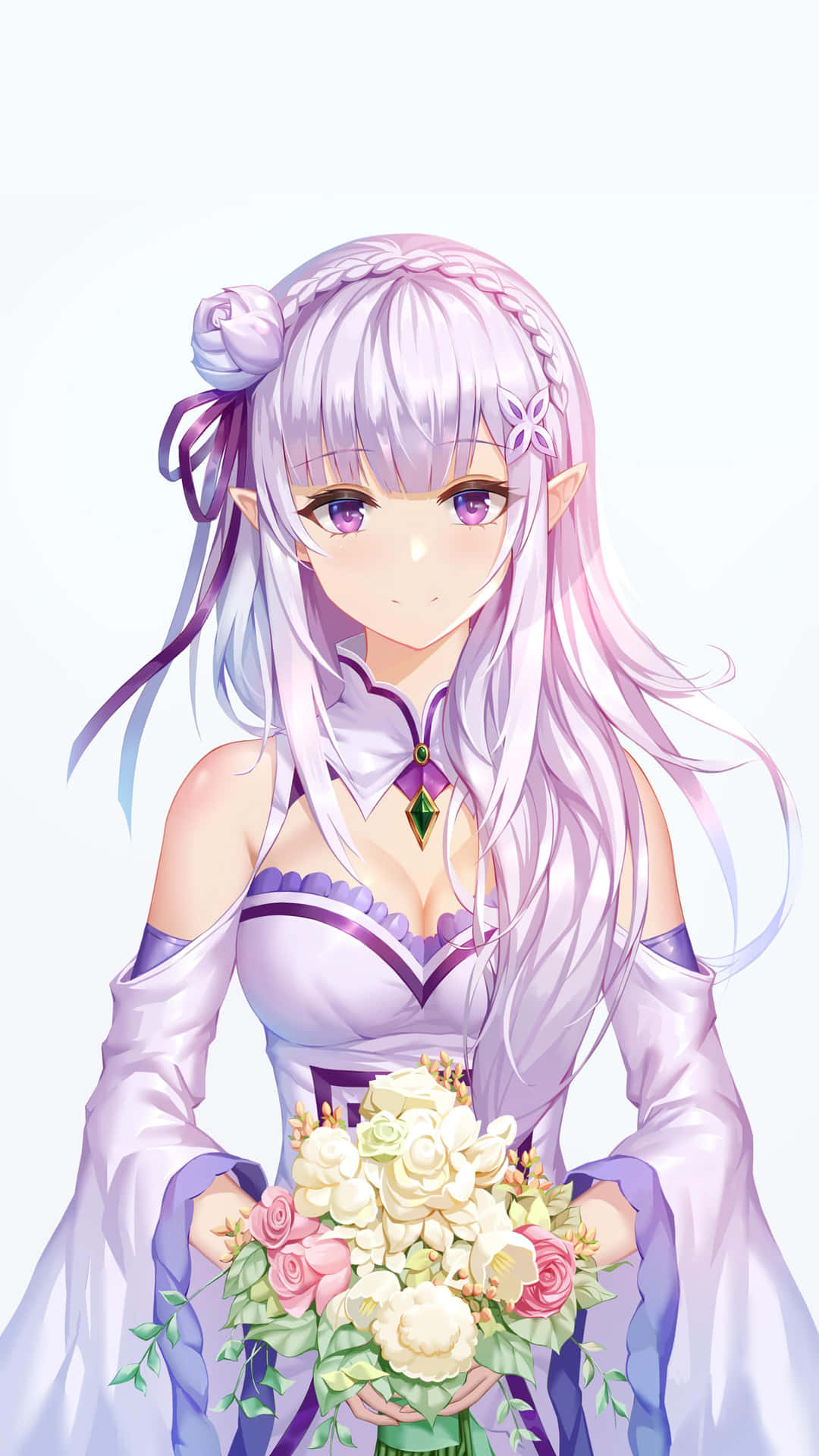 Emilia from Re:Zero - Half-Elf, Half-Human Magic user Wallpaper