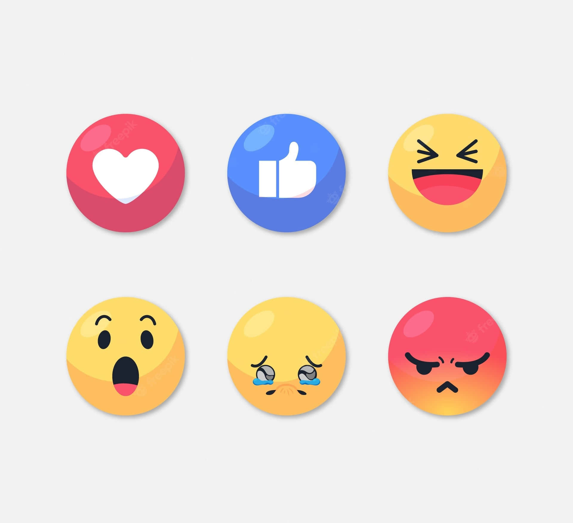A Set Of Emoticion Buttons With Different Emotions