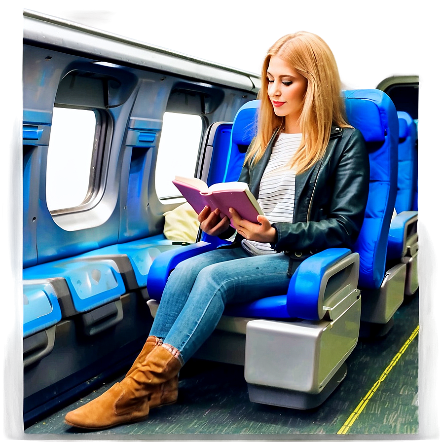 Reading Book On Train Png Ccm PNG