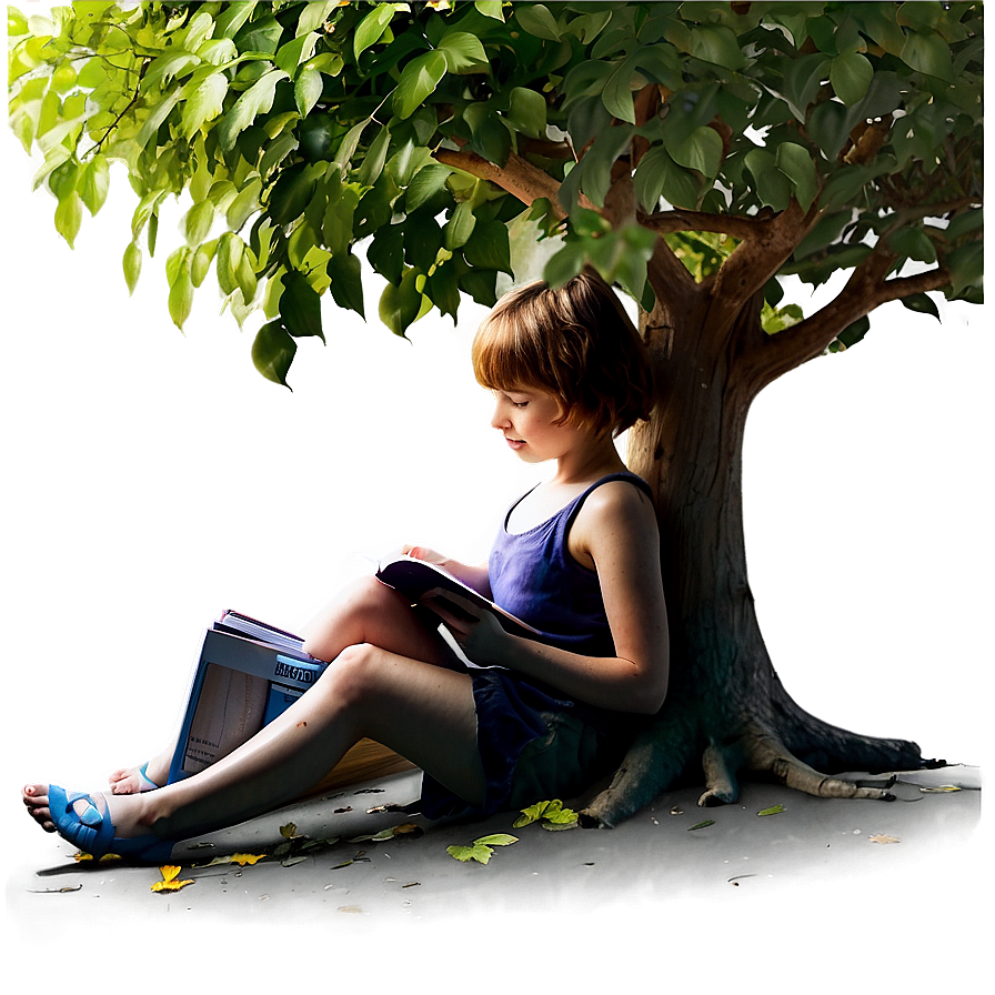 Reading Book Under Tree Png 27 PNG