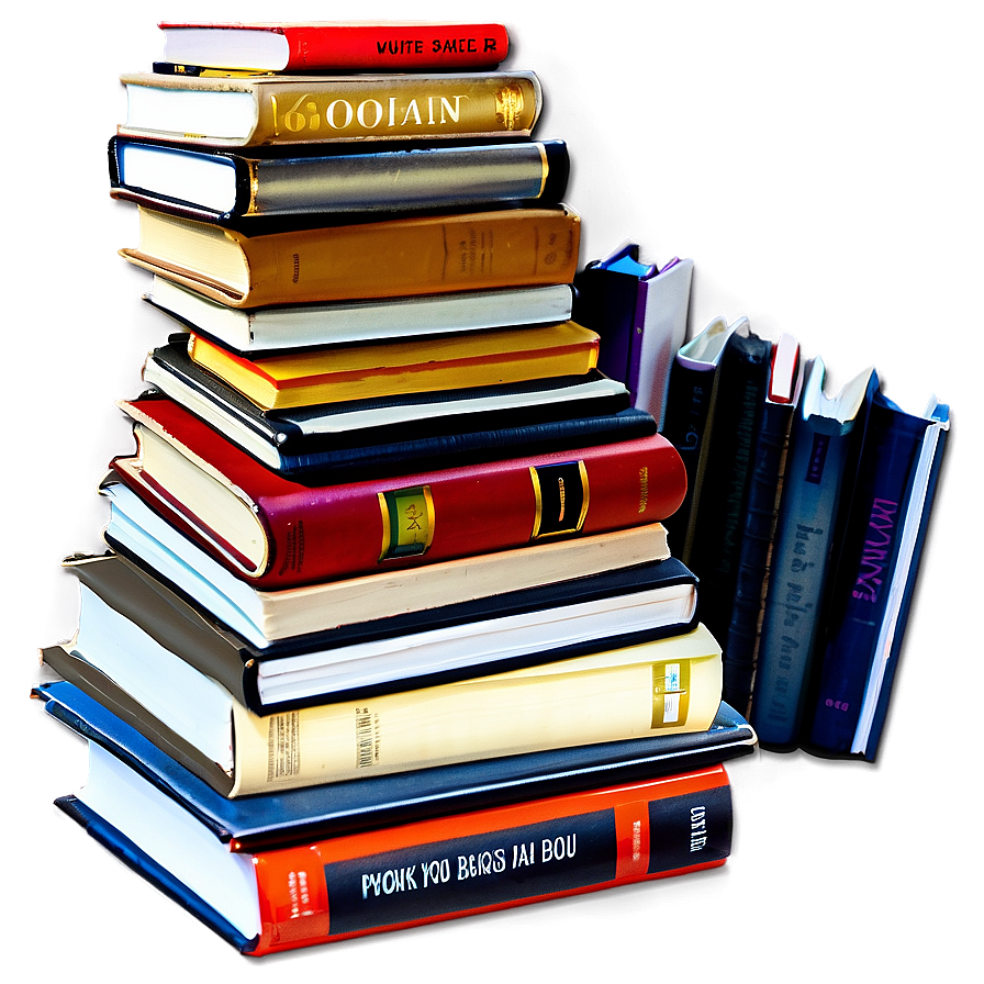 Reading Books Stack Png 05252024 PNG