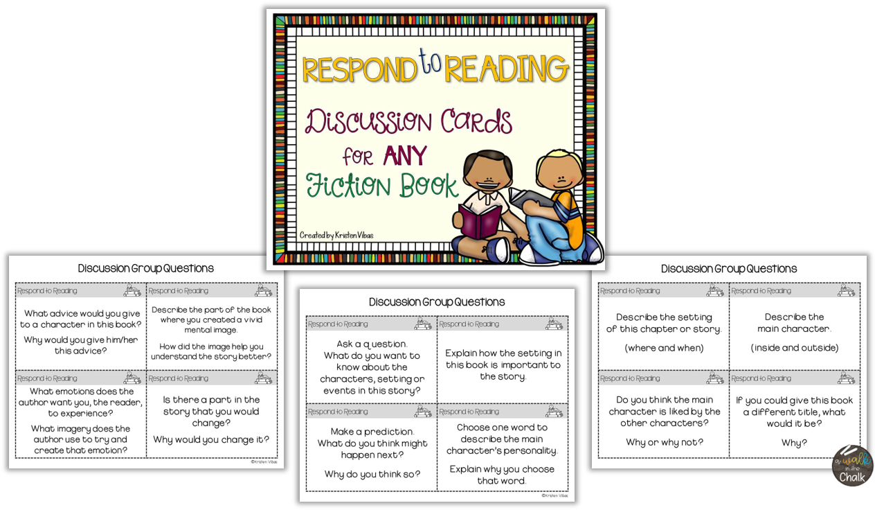 Reading Discussion Cards Educational Tool PNG