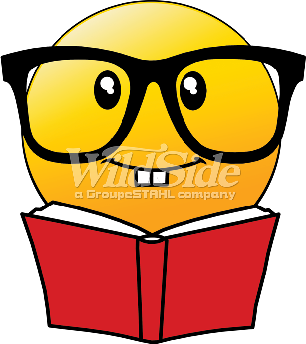 Download Reading Emojiwith Glasses | Wallpapers.com