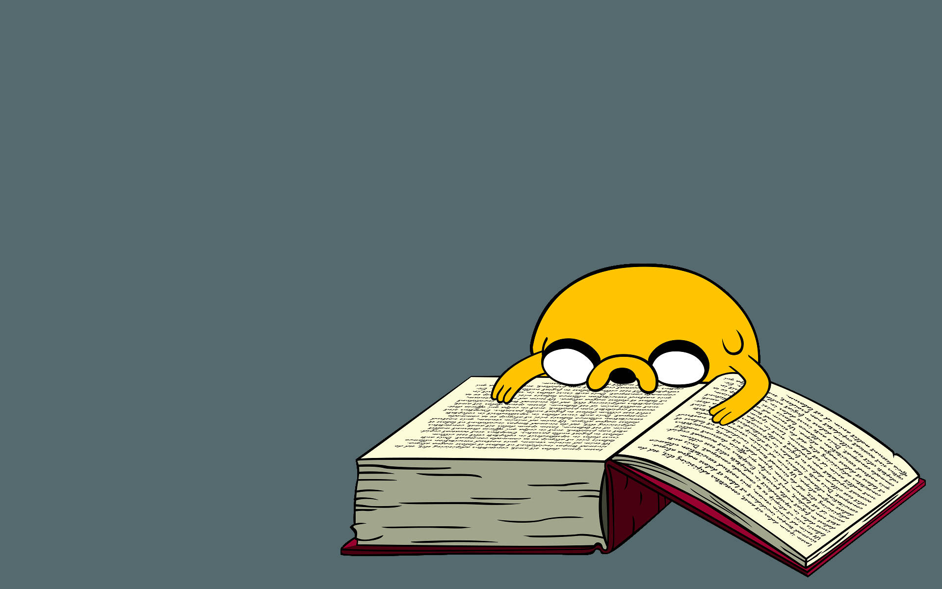 Reading Jake From Adventure Time Laptop Wallpaper