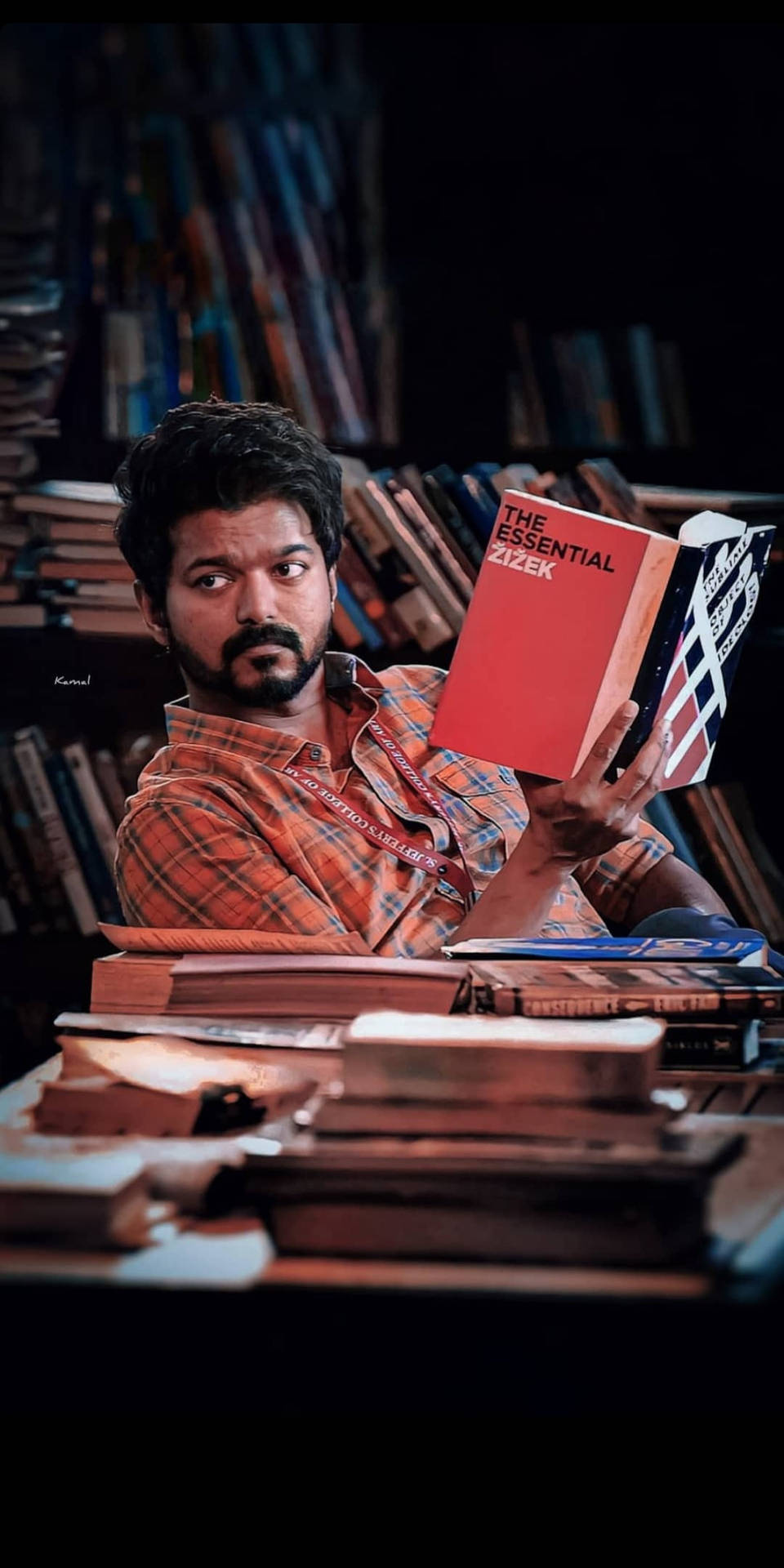 "Thalapathy Vijay engrossed in reading" Wallpaper