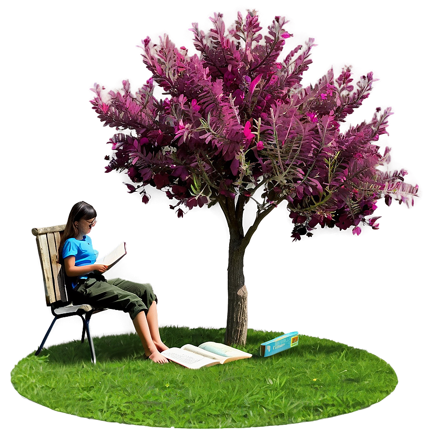 Reading Under Tree Png Ewv PNG
