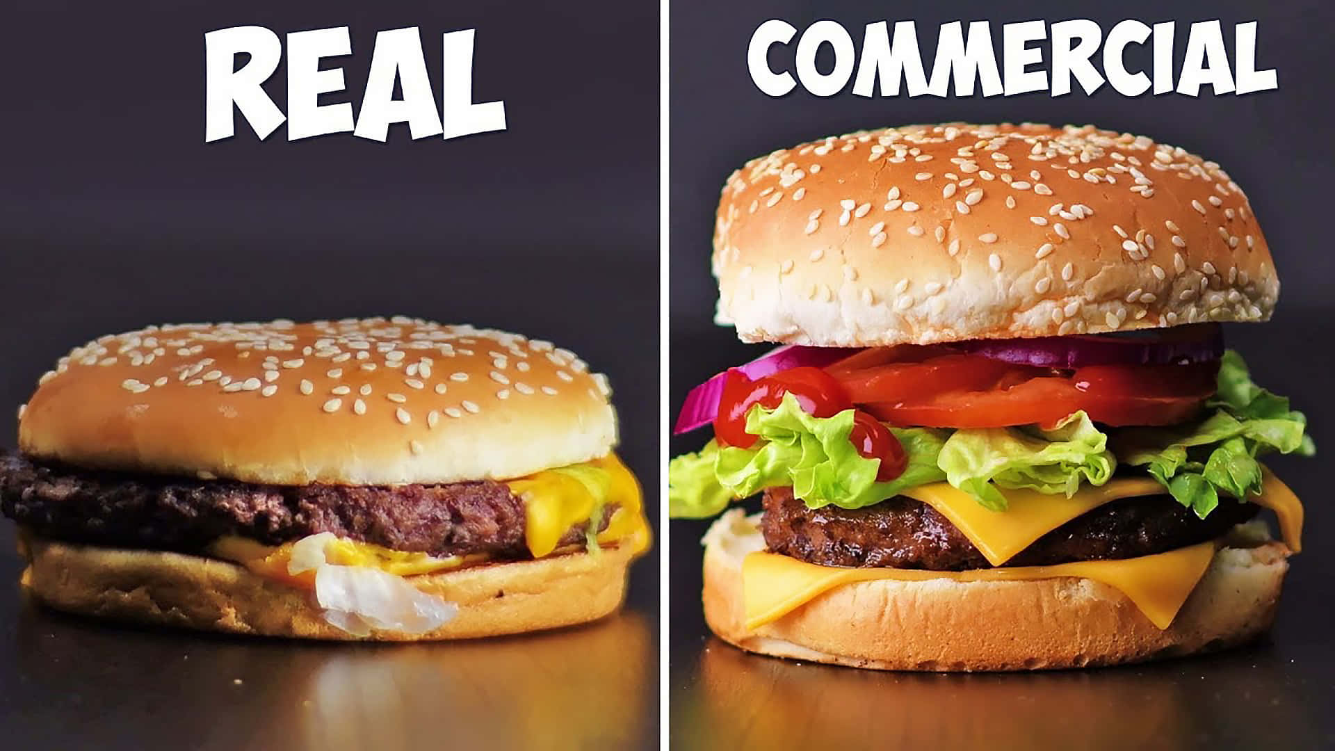 Real Burger Versus Commercial Wallpaper