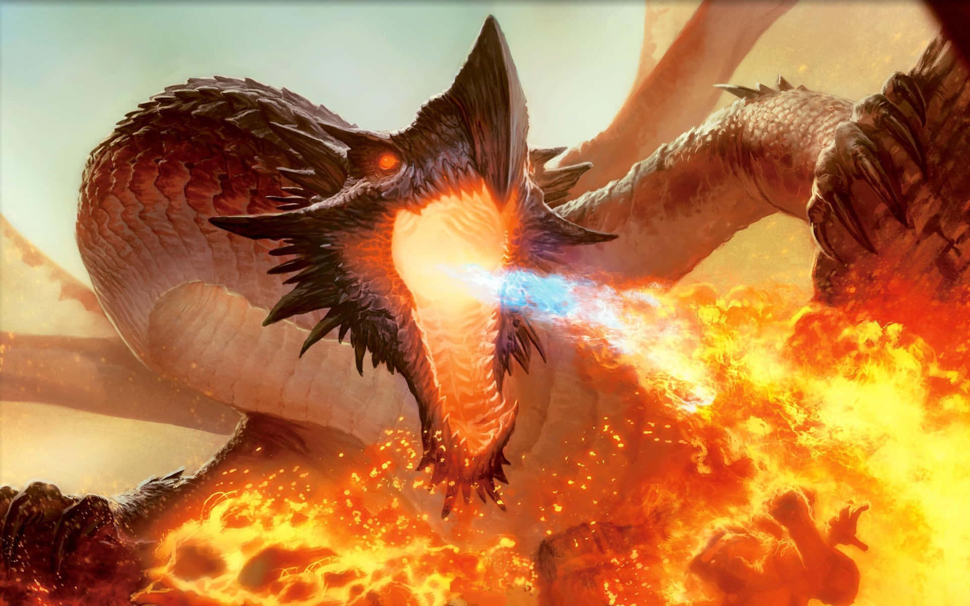 Real Dragon Breathing Fire Wallpaper