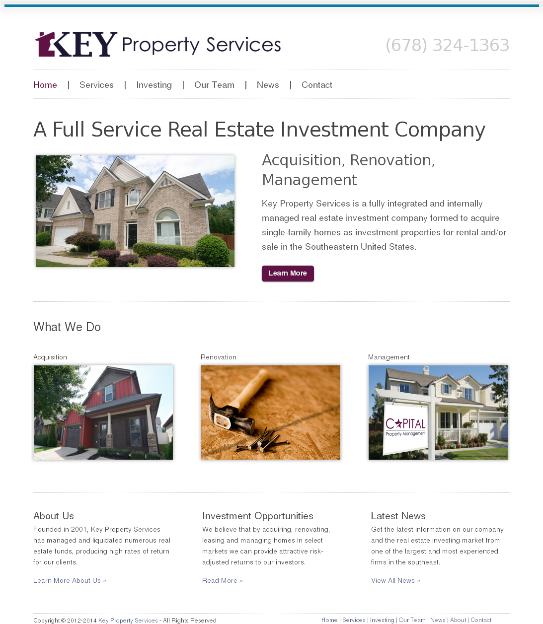 Real Estate Investment Company Website Screenshot PNG